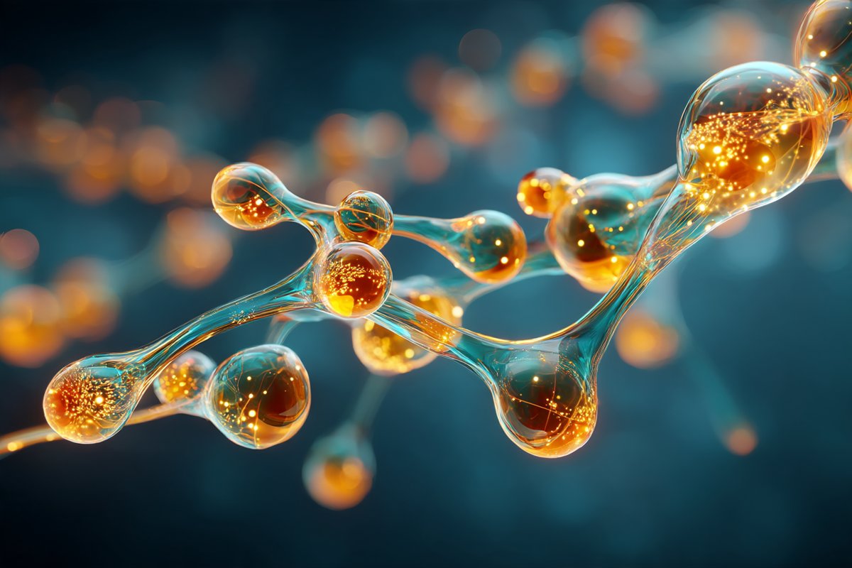 Minh họa cấu trúc phân tử fucoidan: chuỗi polysaccharide gắn nhóm sulfate
